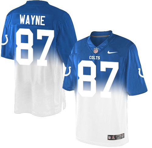 Men's Elite Reggie Wayne Nike Jersey Royal Blue/White - #87 Fadeaway NFL Indianapolis Colts